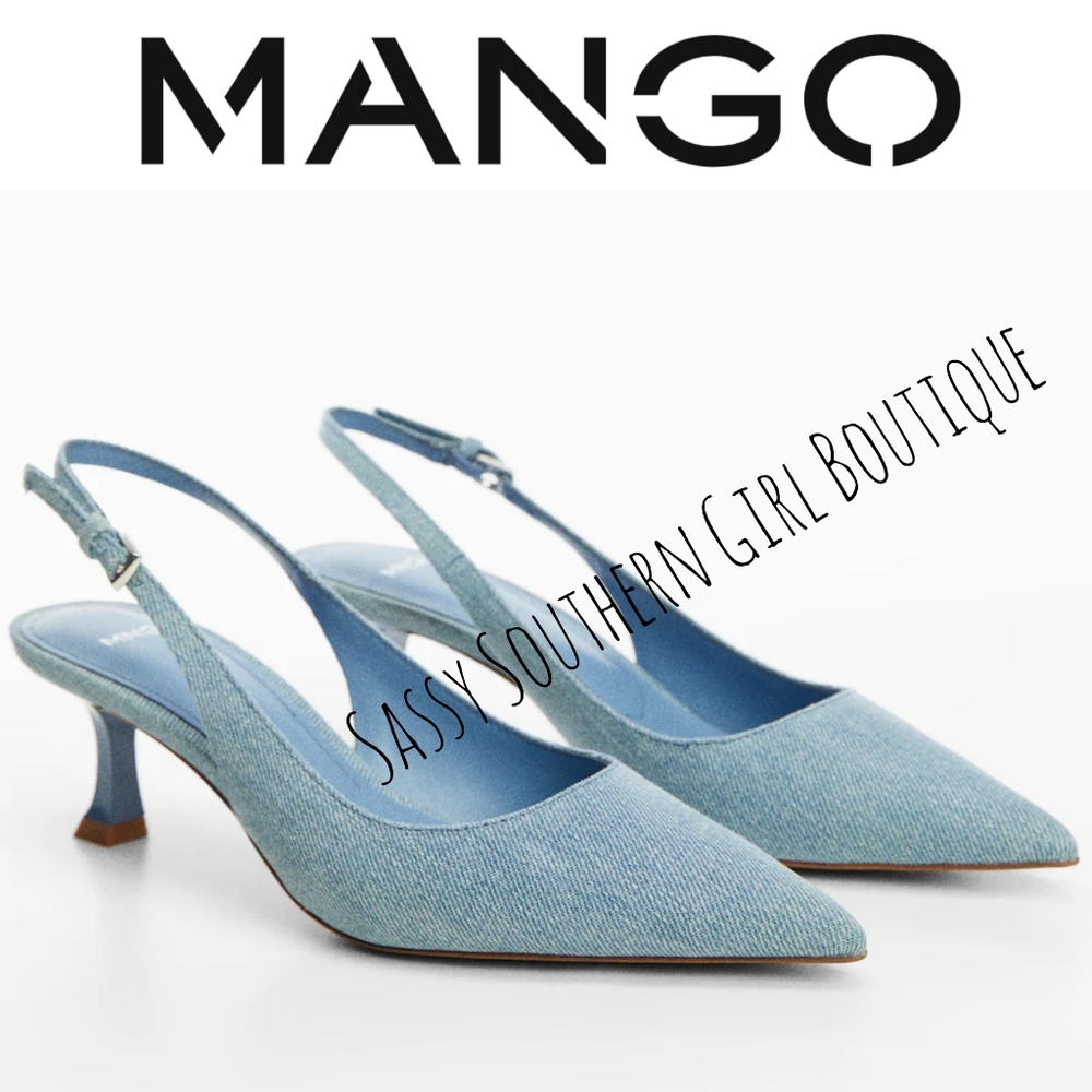 🆕⭐ Mango Denim Slingback Pumps